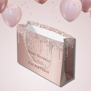 Födelsedag ro guld glitter droppar monogram
