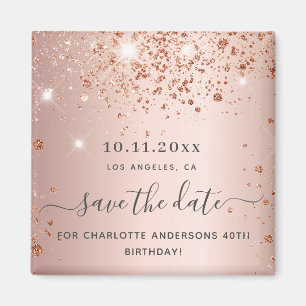 Födelsedag ro guld glitter magnet