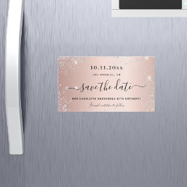Födelsedag ro guld glitter spara datum magneter