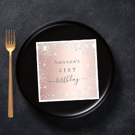 Födelsedag ro guld  silver glitter namn i pappersservett