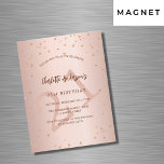 Födelsedag ro guld stjärnor åldras lyx magnetisk inbjudningskort<br><div class="desc">För elegant 21:a (eller någon ålder) födelsedagsfest. En övertoningsbakgrund för ro guld. Dekorerad med stjärnor. Anpassa och lägg till namn,  uppgifter om party och ålder. Namn är skrivet med ett handskript i stil</div>