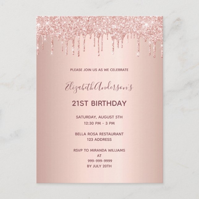 Födelsedag ro guld vykort (Framsida)