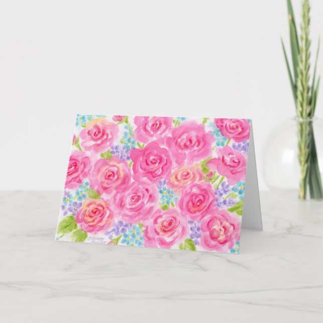 Födelsedag Ro tänker på er vackra dag Kort (Framsida)