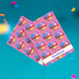 Födelsedag Rosa Glitter Groovy 70-talet Disco Boll Casinokort