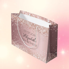Födelsedag  rosa glitter stoftmonogram namn