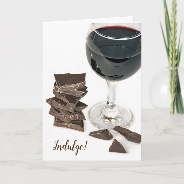 födelsedag-rött vin och mörkchoklad kort (Framsida)