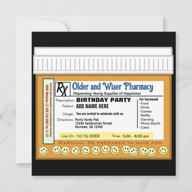 Födelsedag RX för Roligt Inbjudningar (Framsida)