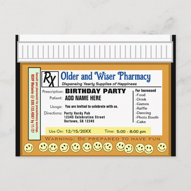 Födelsedag RX för Roligt Vykort (Framsida)