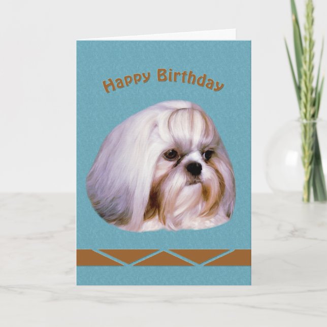 Födelsedag, Shih Tzu Hund Kort (Framsida)