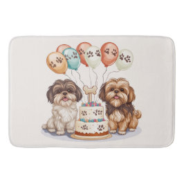 Födelsedag Shih Tzu Hundar Födelsedagstårta Badrumsmatta