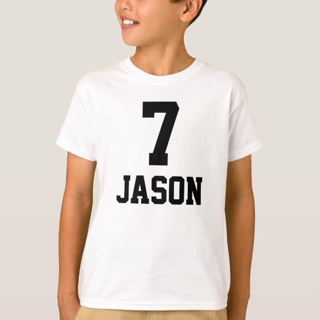 Födelsedag Shirt 7 + Namn Tröja (Framsida)