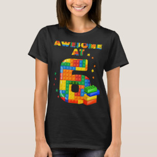 Födelsedag Shirt För barn 6 Byggande block Bricks T