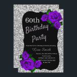 Födelsedag Silver Glitter Lila Ro Inbjudningar<br><div class="desc">Elegant glitter och lila ro födelsedagsfest inbjudan för kvinnor i alla åldrar. Åldern kan ändras för vilken ålder som helst. Text kan ändras till vad som helst för att passa din händelse. Typsnitt, typsnitt färg och text är helt anpassade! Papper form och typ kan anpassas efter din budget och smak!...</div>