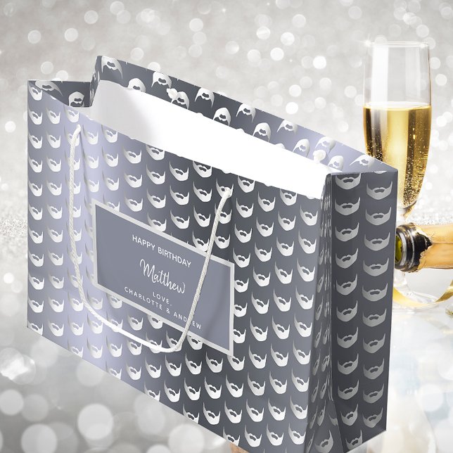 Födelsedag silver rävskägg manar killar grått mode (Skapare uppladdad)