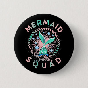 Födelsedag Sjöjungfru Squad Far Kids Mamma Knapp
