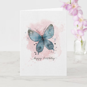 Födelsedag: Sketchy Doodle Butterfly Card Kort