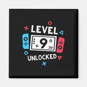 Födelsedag Skjorta Pojke Nivå 9 Upplåst TV-spel Pa Magnet