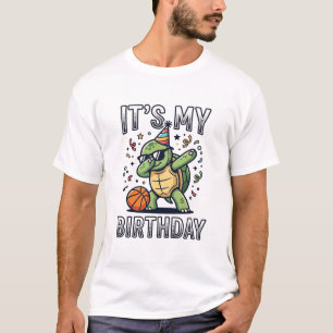 Födelsedag Sköldpadda Basketfest Vector Design_1 T Shirt