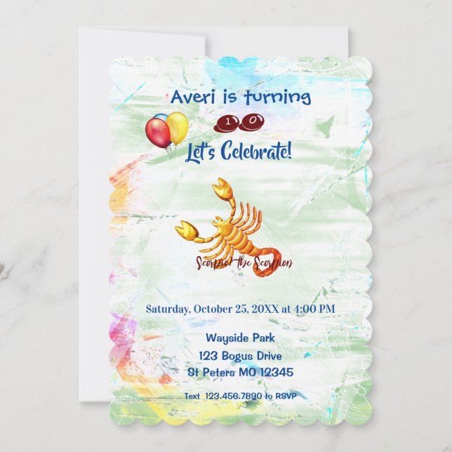 Födelsedag Skorpionen (23 oktober – 21 november) Inbjudningar (Framsida)