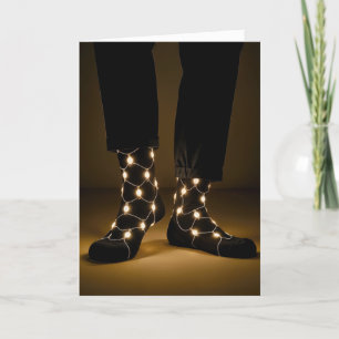 Födelsedag som ger Ljus i svarta socklar Kort