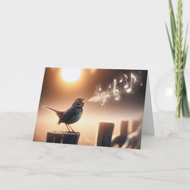 Födelsedag som sjunger på ett stängsel kort (Framsida)