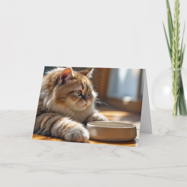 Födelsedag som väntar på en tom föda kort (Framsida)