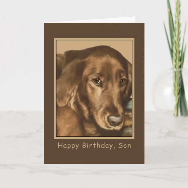 Födelsedag, son, Golden Irish Hund Kort (Framsida)