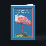 Födelsedag Son-i-lag, PeekabooSpoonbillkort Kort<br><div class="desc">Spoonbillen är både rolig-tittar och härlig med hans rosa- och vitfjädrar.  Han gör ett färgrikt födelsedaghälsningkort.   Känselförnimmelsen frigör för att ändra den inre versen för att passa dina behov.</div>