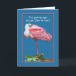 Födelsedag Son-i-lag, PeekabooSpoonbillkort Kort<br><div class="desc">Spoonbillen är både rolig-tittar och härlig med hans rosa- och vitfjädrar.  Han gör ett färgrikt födelsedaghälsningkort.   Känselförnimmelsen frigör för att ändra den inre versen för att passa dina behov.</div>