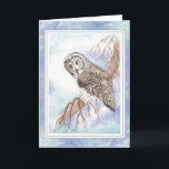 Födelsedag Son med Underbart Grått Grått Uggla Kort<br><div class="desc">Ursprungligt vattenfärgat Underbart Grått,  Grått Uggla Bird</div>