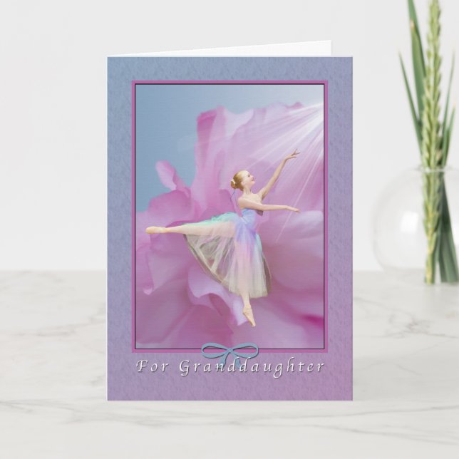 Födelsedag, sondotter, Ballerina på rosor och Bl Kort (Framsida)