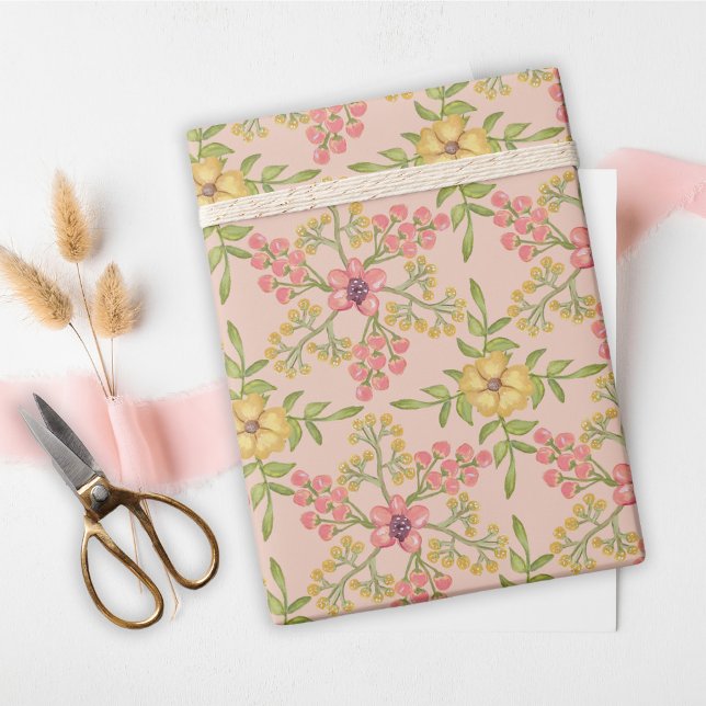 Födelsedag Söt 16 Blommigt för  av akut Söt Rosa Presentpapper (Skapare uppladdad)