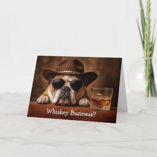 Födelsedag Söt och rolig country western Bulldog Kort