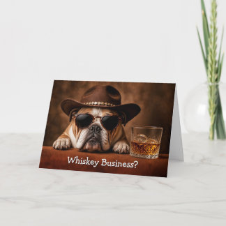 Födelsedag Söt och rolig country western Bulldog Kort