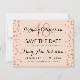 Födelsedag Spara Ro Guld Glitter Konfetti Spara Datumet