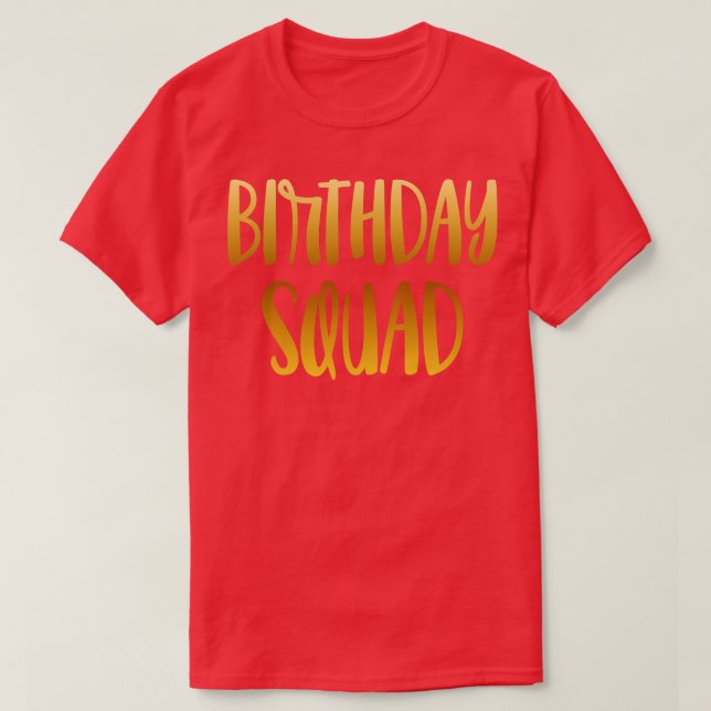 Födelsedag Squad T Shirt (Design framsida)