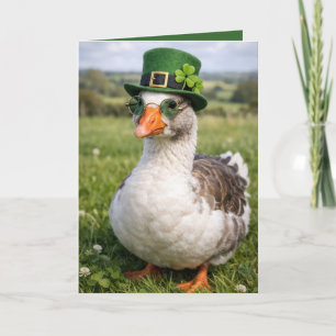 Födelsedag St. Patrick's Day Gås Kort