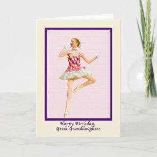 Födelsedag stor- sondotter, Ballerina Kort