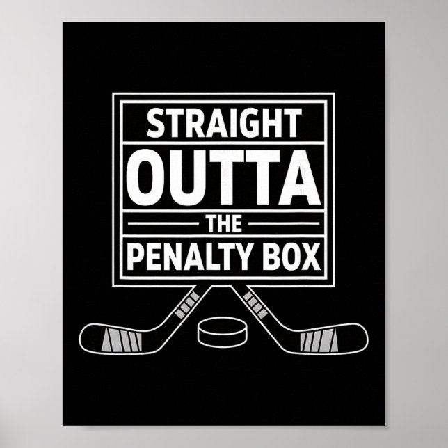 Födelsedag Straight Outta Straffboxen Ishockey Poster (Framsidan)
