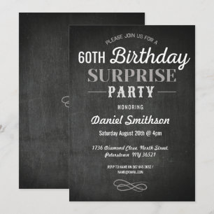 Födelsedag Surprise Rustic Chalk Manar Womens Inbj Inbjudningar