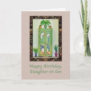 Födelsedag, svärdotter, fortfarande med kabinett kort