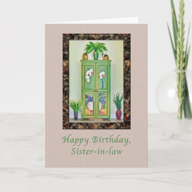 Födelsedag, svärmästare, fortfarande liv med kabin kort (Framsida)