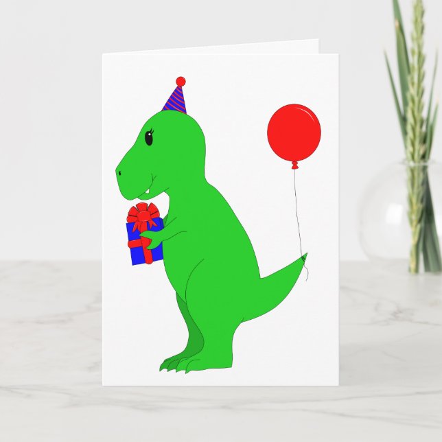 Födelsedag T-Rex Kort (Framsida)