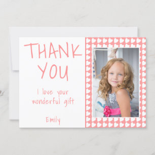 Födelsedag Tack för att du har barnfotokort Hearts