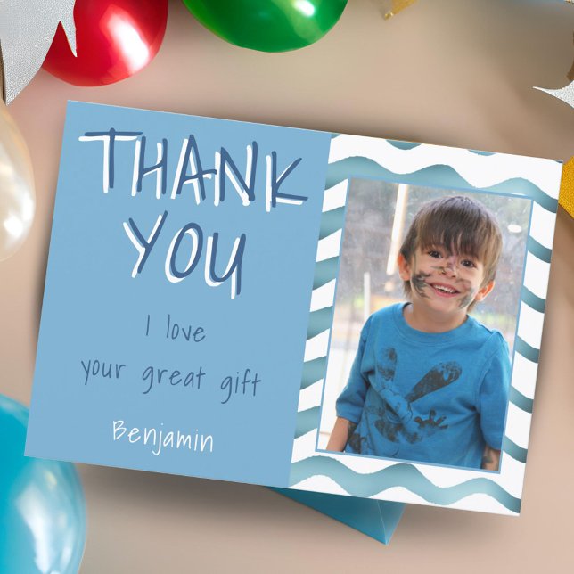 Födelsedag Tack för att du Kids Photo Card Vinkara Kort (Skapare uppladdad)