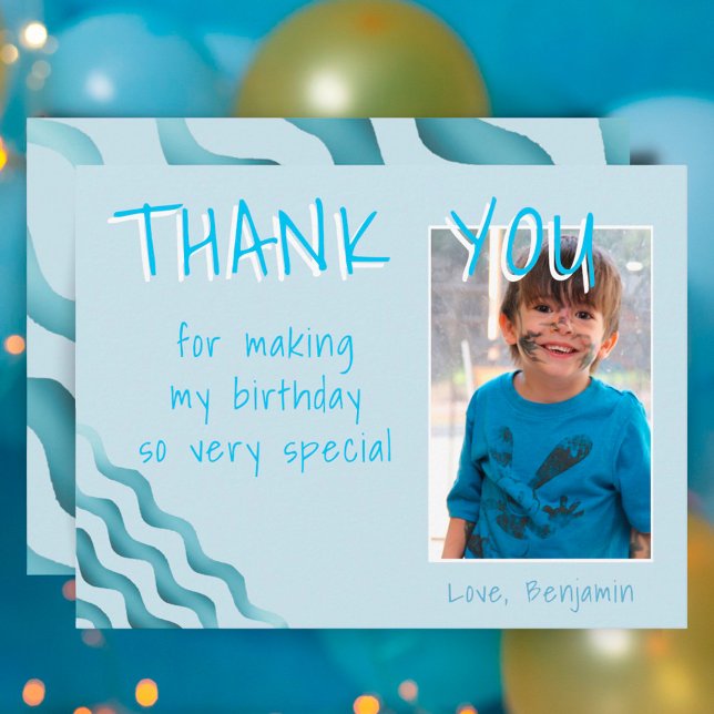 Födelsedag - Tack foto för bojor Vågar Vykort (Skapare uppladdad)