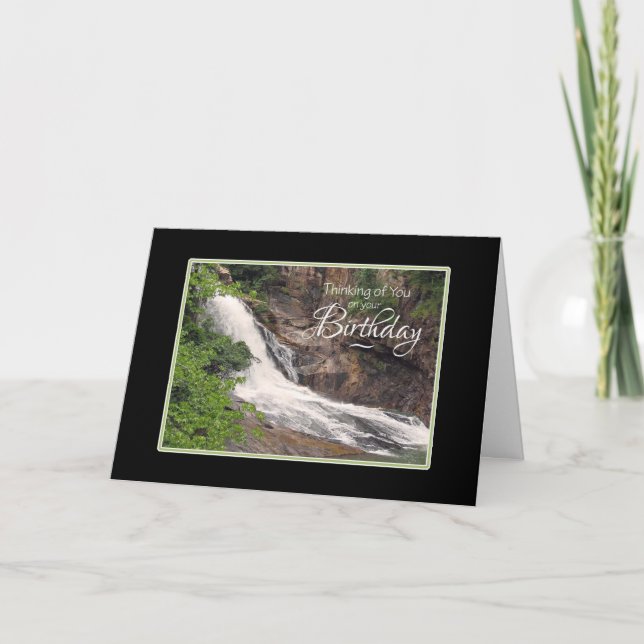 Födelsedag Tankar på dig Waterfall Kort (Framsida)