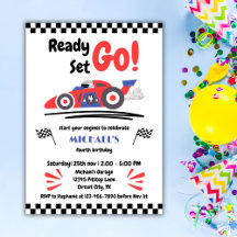 Födelsedag Tävling över röd blå Tävling-bil