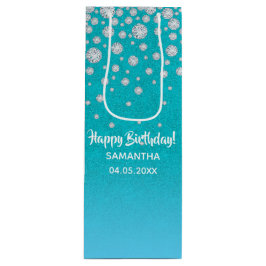 Födelsedag teblått grönt glitter namn