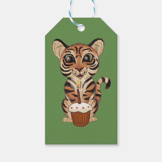 Födelsedag Tiger Presentetikett (Framsidan)